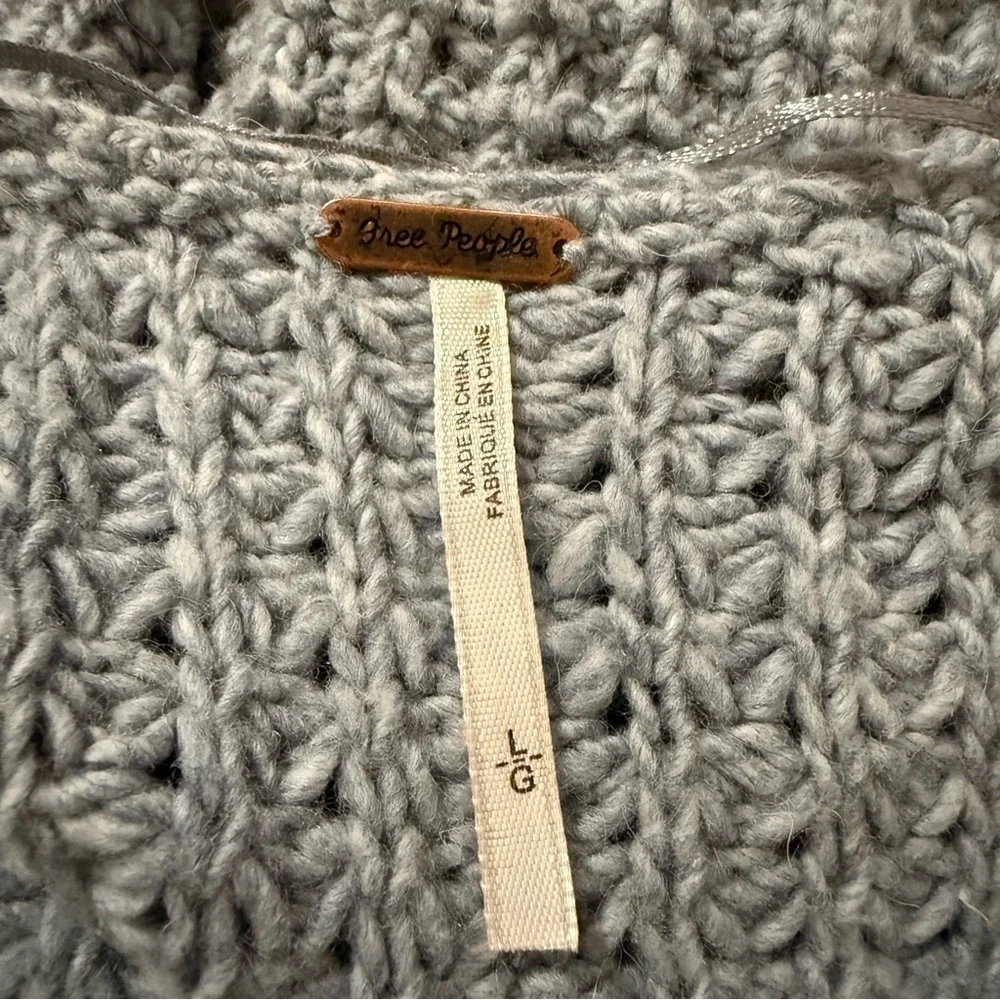FREE PEOPLE Breeze Boho Wool / Angora Rabbit Hair Blend Chunky Cardigan Size L